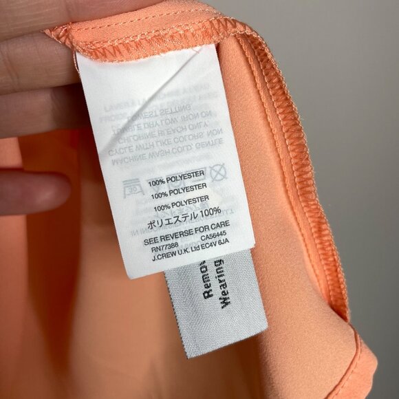 J. Crew Drapey Wrap Front Top Size 12 Coral Sleeveless Sleeveless Dressy Halter - Picture 6 of 9